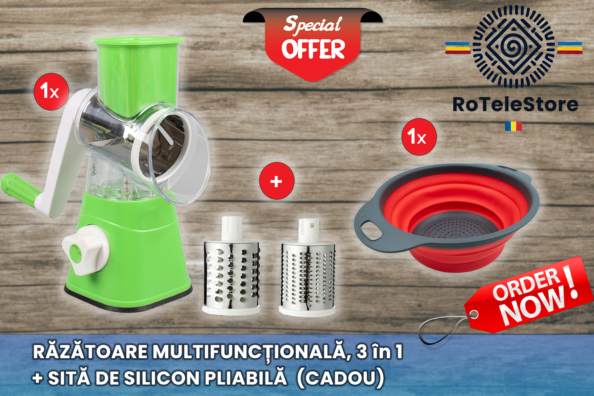 MS and Mr Practice 3 in 1 Magic Roller Cutter and Drain Basket Gift